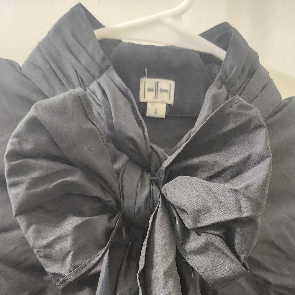 Hugo Espina Elegant Black Women's Top with Bow Detail‎ - Picture 3 of 11